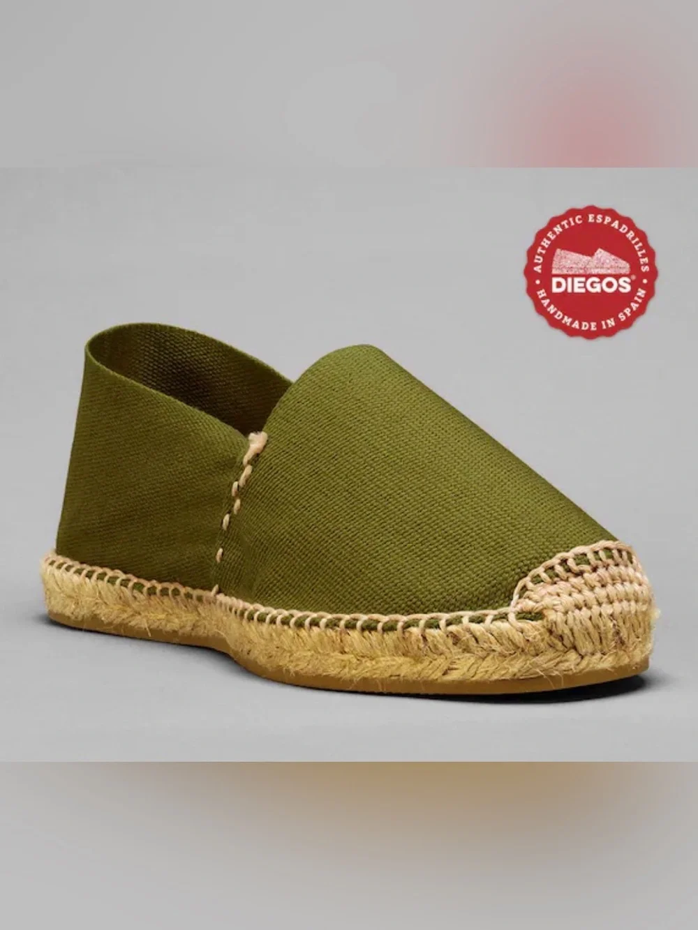 DIEGOS® - Olive Green Classic Made in Spain Espadrilles - Size 39 (8.5) NEW